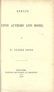 Cover of: Essays upon authors and books