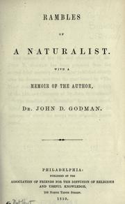 Rambles of a naturalist by John D. Godman