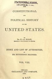 Cover of: The constitutional and political history of the United States. by Hermann Eduard Von Holst