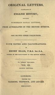 Cover of: Original letters, illustrative of English history