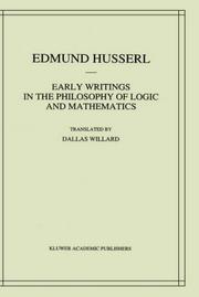 Cover of: Early writings in the philosophy of logic and mathematics