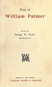 Cover of: Trial of William Palmer