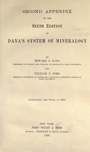 Cover of: Second appendix to the sixth edition of Dana's System of mineralogy