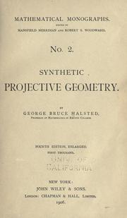 Cover of: Synthetic projective geometry
