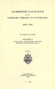 Cover of: Classified catalogue of the Carnegie Library of Pittsburgh. 1895-1902. In three volumes.