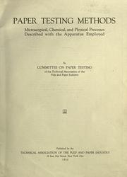 Cover of: Paper testing methods