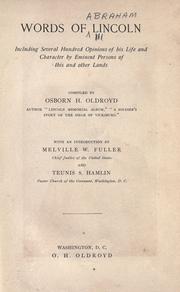 Cover of: Words of Lincoln by Abraham Lincoln