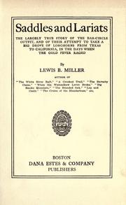 Cover of: Saddles and lariats by Lewis B. Miller