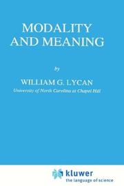Cover of: Modality and meaning