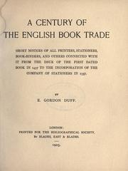 Cover of: A century of the English book trade by E. Gordon Duff