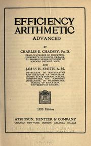 Cover of: Efficiency arithmetic by Charles E. Chadsey