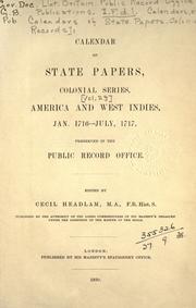 Cover of: Colonial Records.  Calendar of State Papers, Colonial by Public Record Office