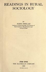 Cover of: Readings in rural sociology by Phelan, John