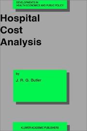 Cover of: Hospital cost analysis by J. R. G. Butler