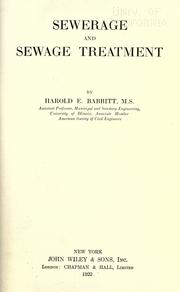 Cover of: Sewerage and sewage treatment by Babbitt, Harold E.