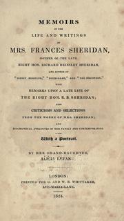 Memoirs of the life and writings of Mrs. Frances Sheridan .. by Alicia Lefanu