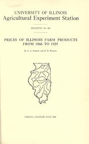 Cover of: Prices of Illinois farm products from 1866 to 1929