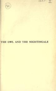 Cover of: The owl and the nightingale by edited with introduction, texts, notes, translation and glossary, by J.W.H. Atkins.