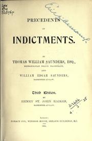 Cover of: Precedents of indictments.