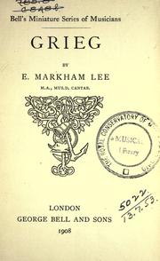 Cover of: Grieg. by E. Markham Lee