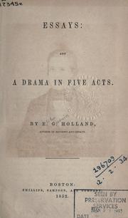 Cover of: Essays by E. G. Holland