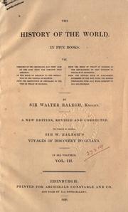 Cover of: The history of the world, in five books. by Walter Raleigh