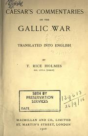 Cover of: Commentaries on the Gallic War. by Gaius Julius Caesar
