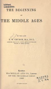Cover of: The beginning of the Middle Ages. by Richard William Church
