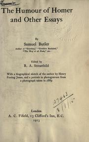 Cover of: The humour of Homer, and other essays by Samuel Butler