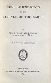 Cover of: Some salient points in the science of the earth