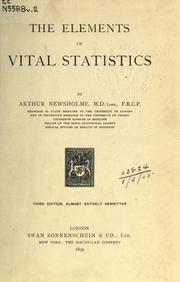 Cover of: Elements of vital statistics. by Sir Arthur Newsholme