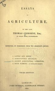 Cover of: Essays on agriculture. by Thomas Gisborne