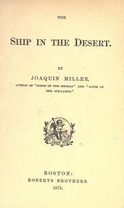 Cover of: The  ship in the desert.