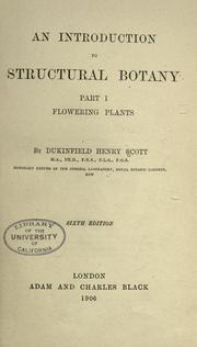 Cover of: An introduction to structural botany by Dukinfield Henry Scott, Dukinfield Henry Scott