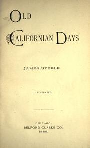 Cover of: Old Californian days