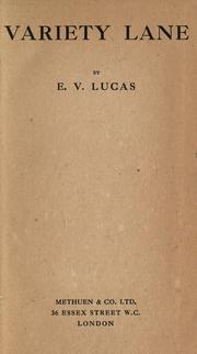 Cover of: Variety Lane. by E. V. Lucas
