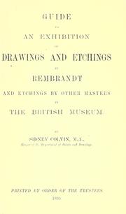 Cover of: Guide to an exhibition of drawings and etchings by Rembrandt and etchings by other masters in the British Museum