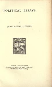 Cover of: The works of James Russell Lowell. by James Russell Lowell