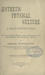 Cover of: Aesthetic physical culture by Oska Guttmann