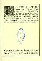 Cover of: Plotinus: the ethical treatises by Plotinus
