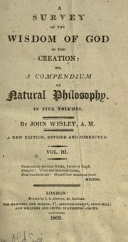 A survey of the wisdom of God in the creation by John Wesley