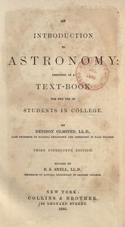 Cover of: An introduction to astronomy by Denison Olmsted, Denison Olmsted