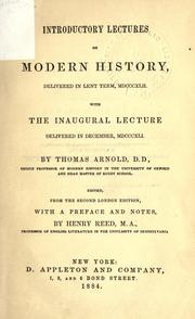 Cover of: Introductory lectures on modern history by Arnold, Thomas