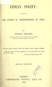 Cover of: Indian polity by Sir George Tomkyns Chesney