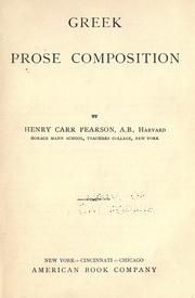 Cover of: Greek prose composition