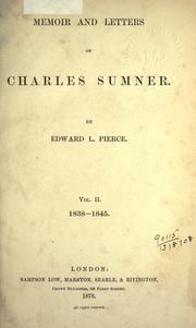 Cover of: Memoir and letters of Charles Sumner.