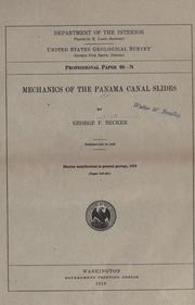 Cover of: Mechanics of the Panama Canal slides by George F. Becker