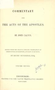 Cover of: Commentary upon the Acts of the Apostles by Jean Calvin