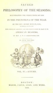 Cover of: Sacred philosophy of the seasons by Henry Duncan