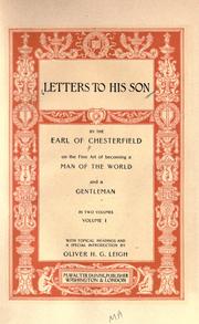 Cover of: Letters to his son by Philip Dormer Stanhope, 4th Earl of Chesterfield